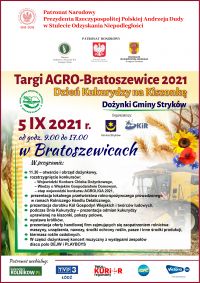 Plakat informacyjny targi AGRO-Bratoszewice 2021