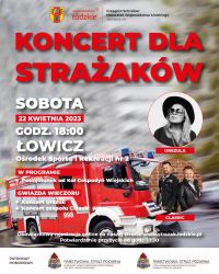 Plakat koncert dla strażaka w Łowiczu