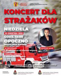 Plakat koncert dla strażaka w Opocznie