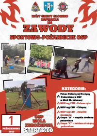 plakat zawody sportowo pożarnicze OSP 2023