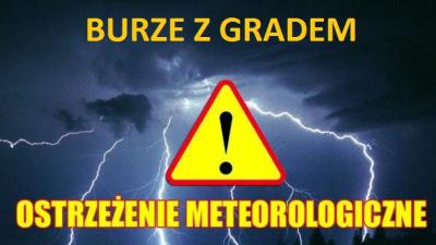 Ostrzeżenie meteorologiczne Nr 43 - burze z gradem