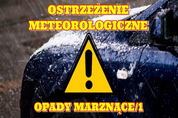 Ostrzeżenie meteorologiczne (22.11.2023) - Opady marznące